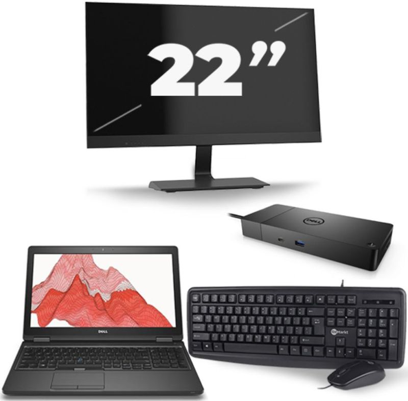 Dell Precision 3530 - Intel Core i7-8e Generatie - 15 inch - 16GB RAM - 256GB SSD - Windows 11 + 1x 22 inch Monitor Zichtbaar gebruikt