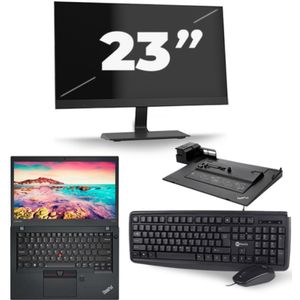 Lenovo ThinkPad T470s - Intel Core i5-6e Generatie - 14 inch - 8GB RAM - 256GB SSD - Windows 11 + 1x 23 inch Monitor Zichtbare schade