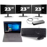 Lenovo V330-14ARR - AMD Ryzen 5 2500U - 14 inch - 8GB RAM - 256GB SSD - Windows 10 + 3x 23 inch Monitor Zichtbaar gebruikt
