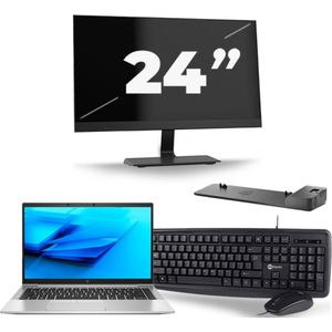 HP EliteBook 840 G7 - Intel Core i5-10e Generatie - 14 inch - 16GB RAM - 256GB SSD - Windows 11 + 1x 24 inch Monitor Zichtbare schade