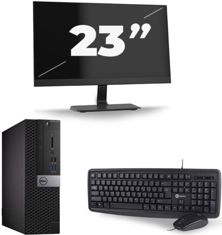 Dell Optiplex 3070 SFF - Intel Core i7-8e Generatie - 16GB RAM - 256GB SSD - Windows 11 + 1x 23 inch Monitor Nette Staat