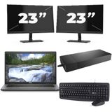 Dell Latitude 7330 - Intel Core i5-12e Generatie - 13 inch - 16GB RAM - 256GB SSD - Windows 11 Home + 2x 23 inch Monitor Zichtbaar gebruikt