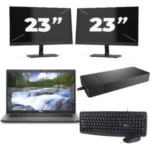 Dell Latitude 7330 - Intel Core i5-12e Generatie - 13 inch - 16GB RAM - 256GB SSD - Windows 11 Home + 2x 23 inch Monitor Zichtbaar gebruikt