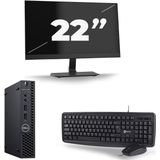 Dell Optiplex 3060 Micro USFF - Intel Core i5-8e Generatie - 16GB RAM - 512GB SSD - Windows 11 + 1x 22 inch Monitor Nette Staat
