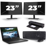 Dell Latitude 7390 - Intel Core i7-8e Generatie - 13 inch - 16GB RAM - 256GB SSD - Windows 11 + 2x 23 inch Monitor Nette Staat