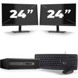 HP ProDesk 600 G3 USFF - Intel Core i5-7e Generatie - 8GB RAM - 256GB SSD - Windows 11 + 2x 24 inch Monitor Nette Staat