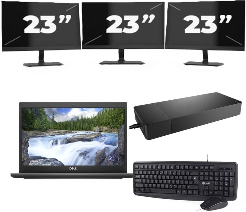 Dell Latitude 3420 - Intel Core i3-11e Generatie - 14 inch - 16GB RAM - 256GB SSD - Windows 11 Home + 3x 23 inch Monitor Zichtbare schade