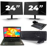 Lenovo ThinkPad L470 - Intel Core i3-7e Generatie - 14 inch - 8GB RAM - 256GB SSD - Windows 11 + 2x 24 inch Monitor Zichtbaar gebruikt