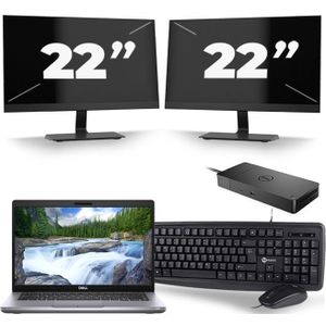 Dell Latitude 5411 - Intel Core i7-10e Generatie - 14 inch - 16GB RAM - 512GB SSD - Windows 11 + 2x 22 inch Monitor Zichtbare schade