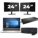 HP EliteBook 835 G7 - AMD Ryzen 7 PRO 4750U - 13 inch - 16GB RAM - 256GB SSD - Windows 11 Home + 2x 24 inch Monitor Zichtbaar gebruikt