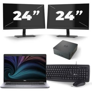 Dell Latitude 5310 - Intel Core i7-10e Generatie - 13 inch - 16GB RAM - 256GB SSD - Windows 11 + 2x 24 inch Monitor Zichtbaar gebruikt