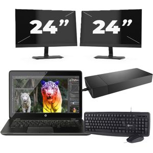 Lenovo ThinkBook 14 G2 - Intel Core i5-11e Generatie - 14 inch - 16GB RAM - 256GB SSD - Windows 11 Home + 2x 24 inch Monitor Zichtbaar gebruikt