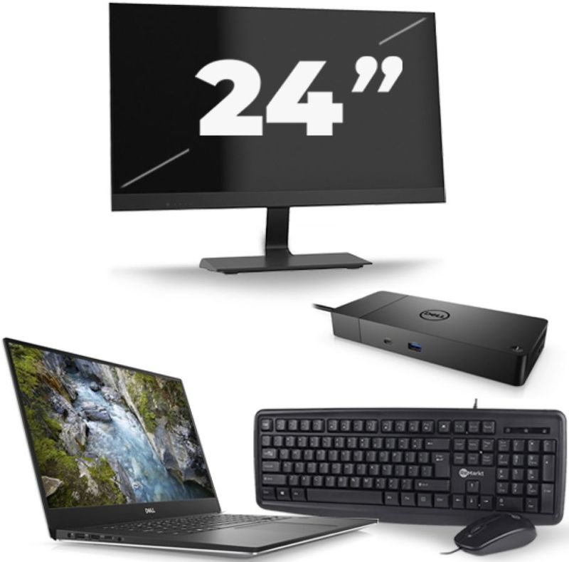 Dell Precision 5540 - Intel Core i7-9e Generatie - 15 inch - 16GB RAM - 256GB SSD - Windows 11 + 1x 24 inch Monitor Zichtbaar gebruikt