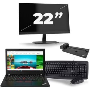 Lenovo Thinkpad A285 - AMD Ryzen 5 2500U - 12 inch - 8GB RAM - 256GB SSD - Windows 10 + 1x 22 inch Monitor Zichtbaar gebruikt