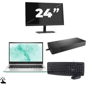 HP EliteBook 830 G8 - Intel Core i7-11e Generatie - 13 inch - Touch - 16GB RAM - 256GB SSD - Windows 11 Home + 1x 24 inch Monitor Zichtbaar gebruikt