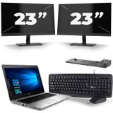 HP mt43 Mobile Thin Client - AMD A8-9600B - 14 inch - 8GB RAM - 256GB SSD - Windows 11 + 2x 23 inch Monitor Zichtbare schade