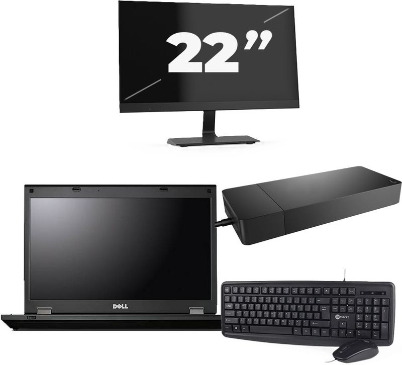 Fujitsu Lifebook E5510 - Intel Core i3-10e Generatie - 15 inch - 16GB RAM - 256GB SSD - Windows 11 Home + 1x 22 inch Monitor Nette Staat