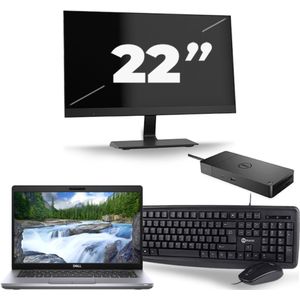 Dell Latitude 5411 - Intel Core i7-10e Generatie - 14 inch - 16GB RAM - 256GB SSD - Windows 11 + 1x 22 inch Monitor Nette Staat