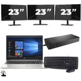 HP ProBook 445 G7 - AMD Ryzen 5 4500U - 14 inch - Touch - 16GB RAM - 256GB SSD - Windows 11 Home + 3x 23 inch Monitor Nette Staat