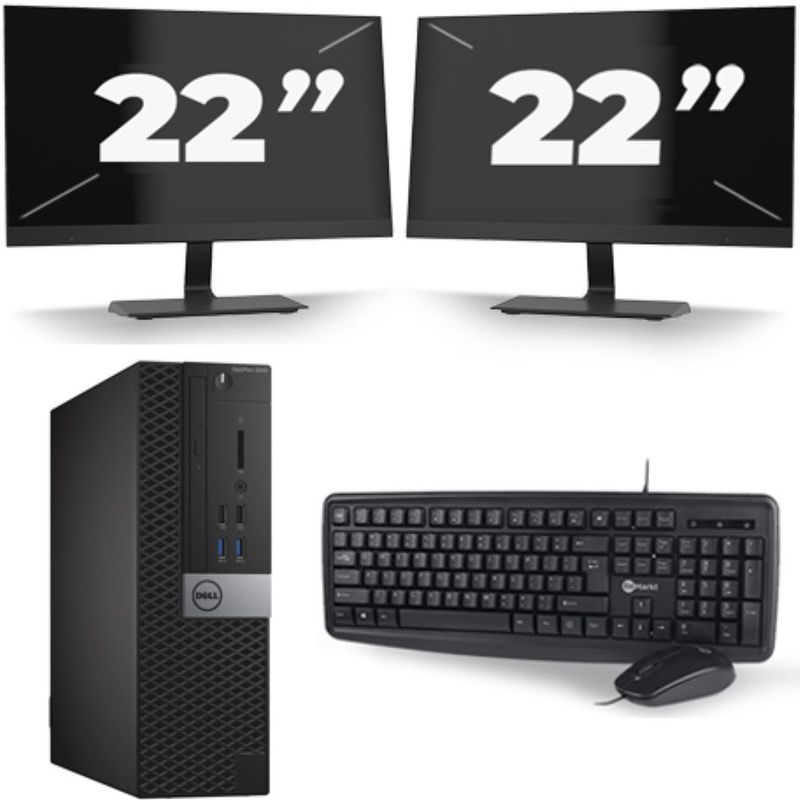 Dell Optiplex 3040 USFF - Intel Core i5-6e Generatie - 8GB RAM - 256GB SSD - Windows 11 + 2x 22 inch Monitor Nette Staat