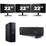 Dell Optiplex 3060 SFF - Intel Core i5-8e Generatie - 16GB RAM - 512GB SSD - Windows 11 + 3x 22 inch Monitor Nette Staat
