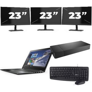 Lenovo ThinkPad X1 Yoga Gen 4 - Intel Core i5-8e Generatie - 14 inch - 16GB RAM - 256GB SSD - Windows 11 Home + 3x 23 inch Monitor Zichtbaar gebruikt