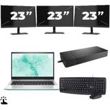 HP EliteBook 830 G8 - Intel Core i7-11e Generatie - 13 inch - Touch - 16GB RAM - 256GB SSD - Windows 11 Home + 3x 23 inch Monitor Zichtbaar gebruikt