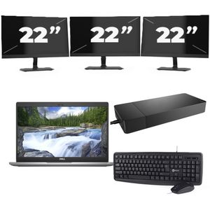 Dell Latitude 5320 - Intel Core i5-11e Generatie - 13 inch - 16GB RAM - 256GB SSD - Windows 11 Home + 3x 22 inch Monitor Zichtbaar gebruikt