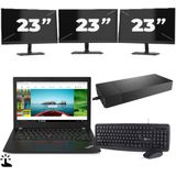 Lenovo ThinkPad A285 - AMD Ryzen 5 2500U - 12 inch - Touch - 8GB RAM - 256GB SSD - Windows 11 Home + 3x 23 inch Monitor Zichtbare schade