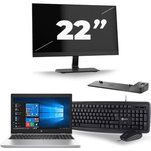 HP ProBook 650 G5 - Intel Core i5-8e Generatie - 15 inch - 16GB RAM - 256GB SSD - Windows 11 + 1x 22 inch Monitor Zichtbaar gebruikt