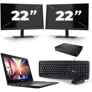 Dell Latitude 7290 - Intel Core i5-8e Generatie - 12 inch - 16GB RAM - 256GB SSD - Windows 11 + 2x 22 inch Monitor Zichtbaar gebruikt