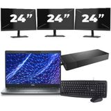 Dell Latitude 5330 - Intel Core i3-12e Generatie - 13 inch - 8GB RAM - 256GB SSD - Windows 11 Home + 3x 24 inch Monitor Zichtbaar gebruikt