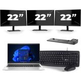 HP Probook 450 G8 - Intel Core i5-11e Generatie - 15 inch - 16GB RAM - 256GB SSD - Windows 11 + 3x 22 inch Monitor Nette Staat