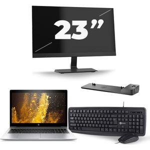HP EliteBook 850 G5 - Intel Core i5-8e Generatie - 15 inch - 16GB RAM - 512GB SSD - Windows 11 + 1x 23 inch Monitor Nette Staat