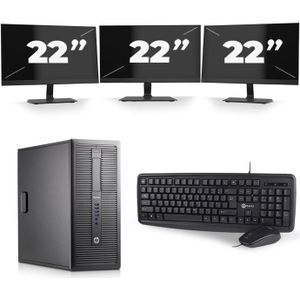 HP EliteDesk 800 G1 Tower - Intel Core i7-4e Generatie - 16GB RAM - 512GB SSD - Windows 10 + 3x 22 inch Monitor Nette Staat