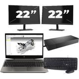 HP ZBook 15v G5 - Intel Core i7-9e Generatie - 15 inch - 16GB RAM - 256GB SSD - Windows 11 Home + 2x 22 inch Monitor Nette Staat