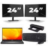 Dell Latitude 7390 - Intel Core i5-8e Generatie - 13 inch - Touch - 16GB RAM - 512GB SSD - Windows 10 Home + 2x 24 inch Monitor Zichtbaar gebruikt
