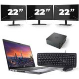 Dell Precision 3550 - Intel Core i7-10e Generatie - 15 inch - 16GB RAM - 512GB SSD - Windows 11 + 3x 22 inch Monitor Zichtbaar gebruikt