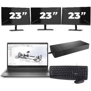 HP ZBook Power G8 - Intel Core i7-11e Generatie - 15 inch - 16GB RAM - 256GB SSD - Windows 11 + 3x 23 inch Monitor Zichtbare schade