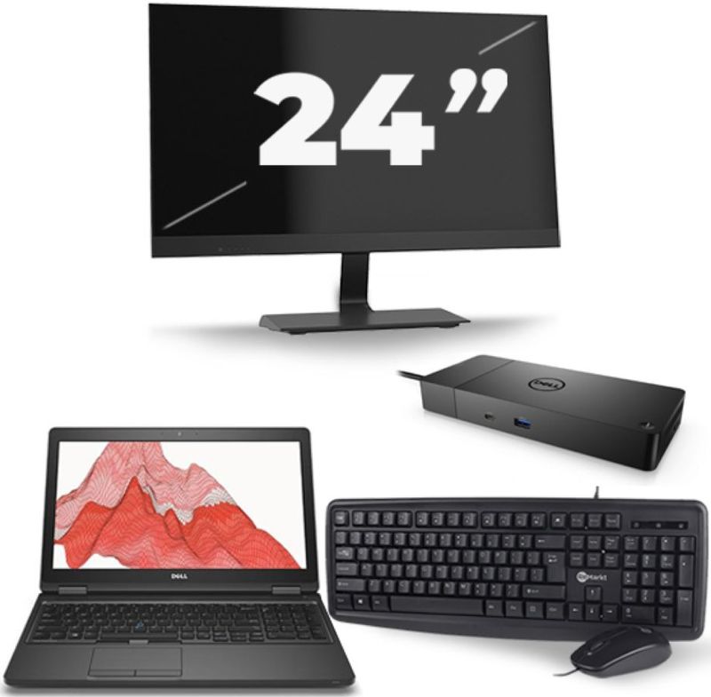 Dell Precision 3530 - Intel Core i7-8e Generatie - 15 inch - 16GB RAM - 256GB SSD - Windows 11 + 1x 24 inch Monitor Zichtbaar gebruikt