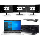 HP EliteBook 830 G8 - Intel Core i5-11e Generatie - 13 inch - 16GB RAM - 256GB SSD - Windows 11 + 3x 22 inch Monitor Nette Staat