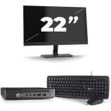 HP EliteDesk 800 G2 USFF - Intel Core i5-6e Generatie - 8GB RAM - 256GB SSD - Windows 11 + 1x 22 inch Monitor Nette Staat