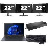 Toshiba Portege X30W-J-10C - Intel Core i5-11e Generatie - 13 inch - 16GB RAM - 256GB SSD - Windows 11 Home + 3x 22 inch Monitor Zichtbaar gebruikt