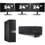 Dell Optiplex 3040 USFF - Intel Core i5-6e Generatie - 8GB RAM - 256GB SSD - Windows 11 + 3x 24 inch Monitor Nette Staat