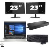 HP ProBook 445 G7 - AMD Ryzen 5 4500U - 14 inch - Touch - 16GB RAM - 256GB SSD - Windows 11 Home + 2x 23 inch Monitor Nette Staat