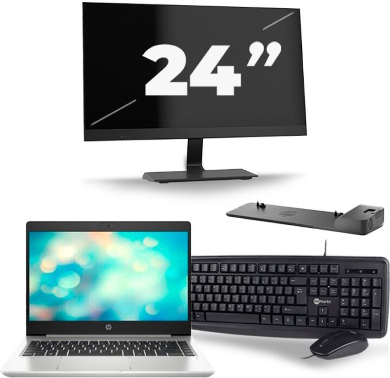 HP ProBook 440 G7 - Intel Core i5-10e Generatie - 14 inch - 8GB RAM - 256GB SSD - Windows 11 + 1x 24 inch Monitor Nette Staat