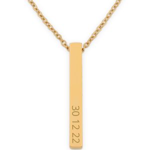 Bar ketting met naam - Goud