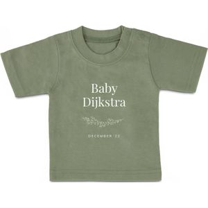 Baby shirt bedrukken - Korte mouw - Groen - 50/56