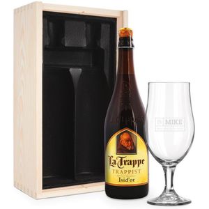 Bierpakket met gegraveerd glas - La Trappe Isid'or