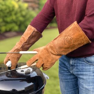 Leren BBQ handschoenen met naam